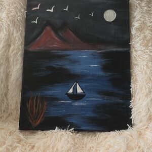 Serene Night Landscape Canvas Art